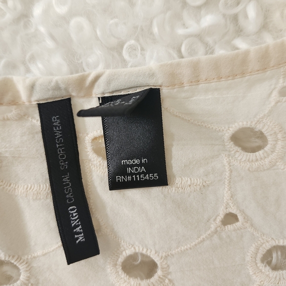 MANGO Eyelet Embroidered Babydoll Dress Size US S / EU M Summer Romantic Boho - Picture 10 of 13